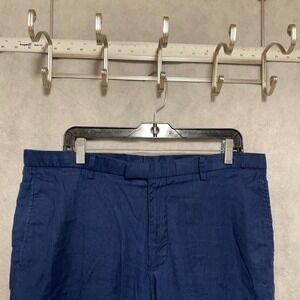 Banana Republic Pants Men's 36X36 Blue Slim Linen Cotton Hybrid Academia Slacks